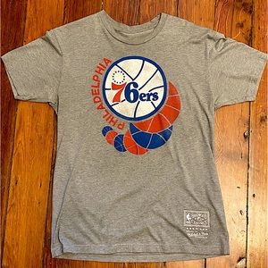 76ers Mitchell & Ness Medium Gray Tee
